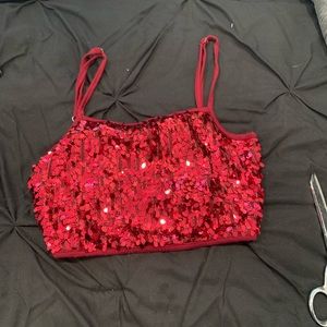 Cropped sequin shirt